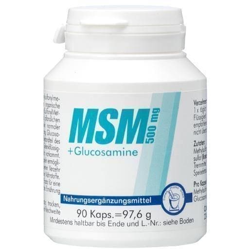 MSM 500 mg + Glucosamine capsules 90 pcs MSM (= MethylSulfonylMethane) UK