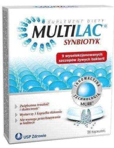 Multilac x 20 capsules, probiotic and prebiotic UK