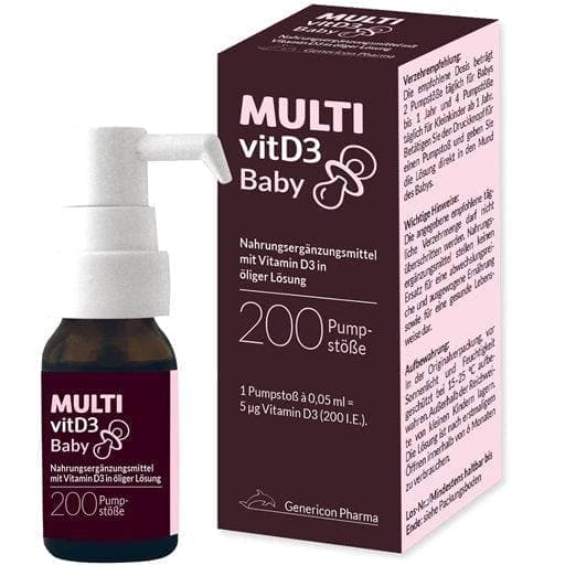 MULTIVITD3 baby pump solution, tocopherol, vitamin D3 UK
