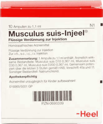 Myotonia, muscular dystrophy, atrophy, debility, MUSCULUS SUIS Injeel ampoules UK