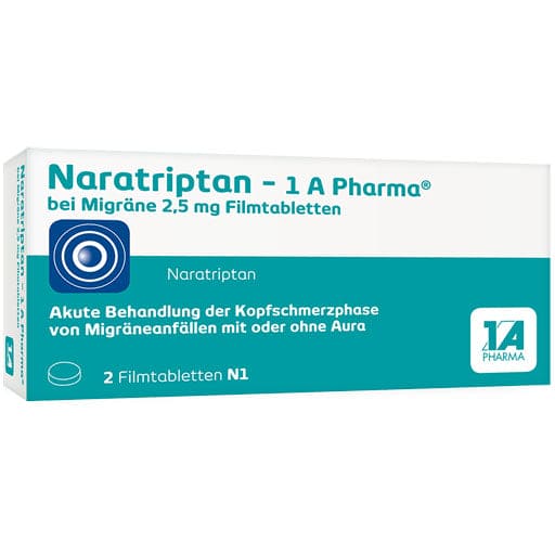 NARATRIPTAN-1A Pharma for migraine 2.5 mg film-coated tablets UK