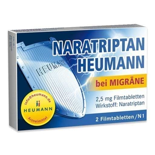 NARATRIPTAN Heumann for migraines 2.5 mg film-coated tablets 2 pc UK
