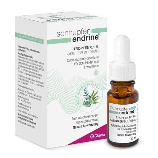 Nasal drops, COLD ENDRINE 0.1%, levomenthol, eucalyptus oil UK