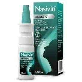 NASIVIN Classic 0.5mg / ml nasal spray 10ml UK