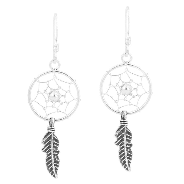 Native American Dream Catcher .925 Silver Dangle Earrings (Thailand) UK