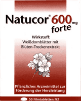 NATUCOR 600 mg forte, moderate heart failure, Hawthorn leaves with dry blossom extract UK