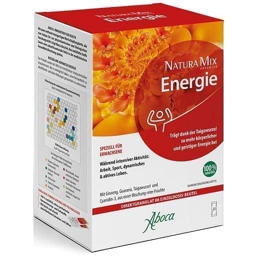 NATURA, mental energy, taiga root, ginseng, guarana, cyanidin 3-glucoside UK