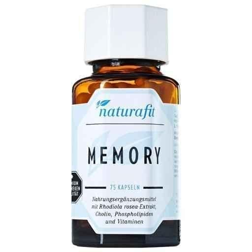 NATURAFIT memory capsules 75 pcs, rhodiola rosea extract, choline, phospholipids and vitamins UK