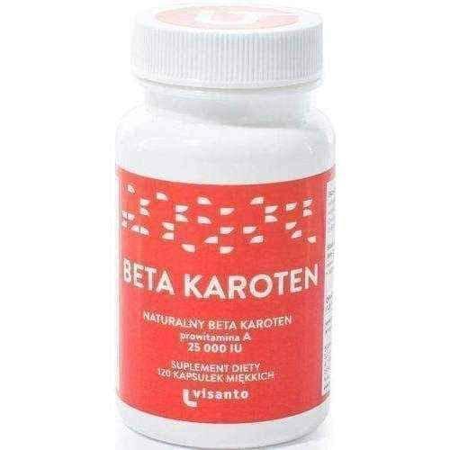 Natural Beta Carotene provitamin A 25000IU x 120 capsules UK