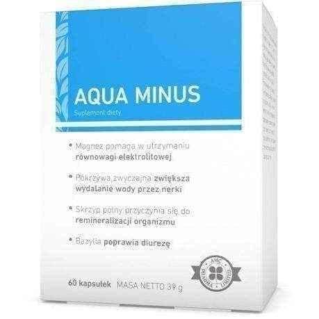 Natural diuretics, water pills AQUA MINUS x 60 capsules UK