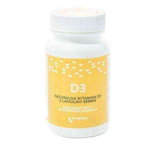 Natural vitamin D3 from lanolin 2000IU x 60 capsules UK