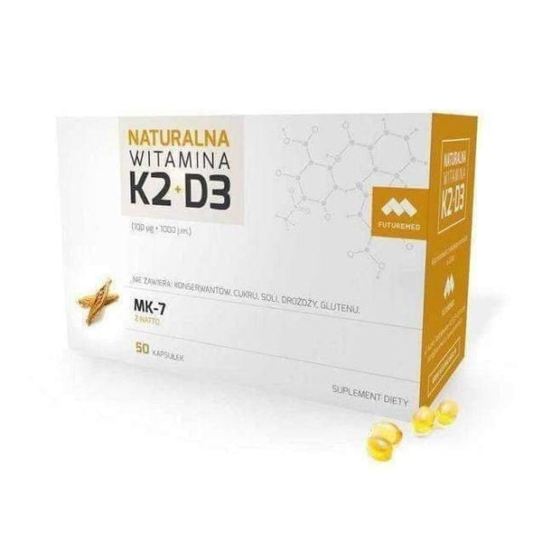 Natural Vitamin K2 100mcg (MK-7) + D3 1000 IU x 50 vitamin k supplement UK