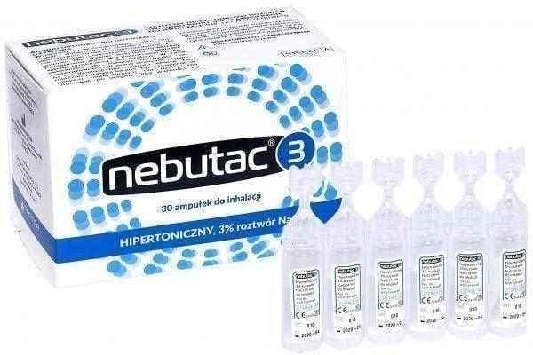 Nebutac 3 hypertonic 3% NaCl inhalation solution x 30 ampoules UK