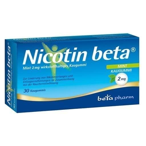 NICOTIN beta (nicotine) Mint 2 mg chewing gum UK