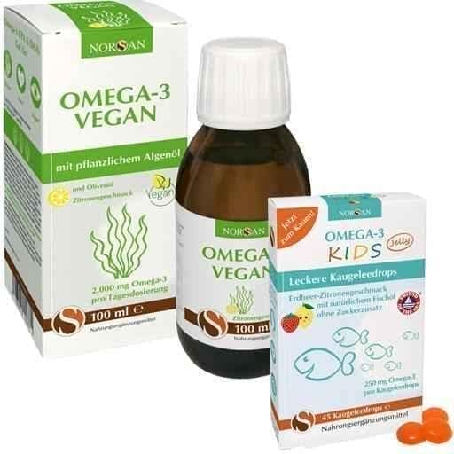 Norsan Omega 3 vegan oil + kids jelly economy set 1 pc UK