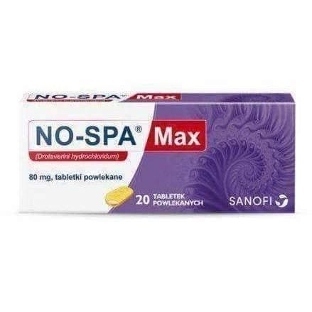 NOSPA Max x 20 - 80 mg tablets relaxant properties tolerate pain resulting contractions UK