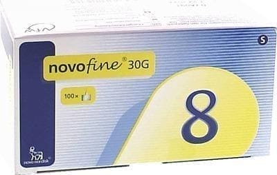 Novofine needles 8mm/30g pack of 100 UK