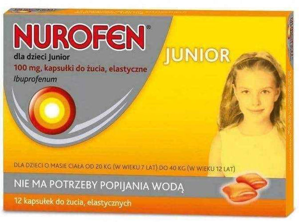 Nurofen for children Junior 100mg x 12 chewable capsules UK