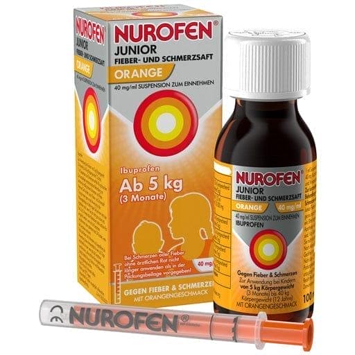 NUROFEN Junior fever and pain juice Orange UK