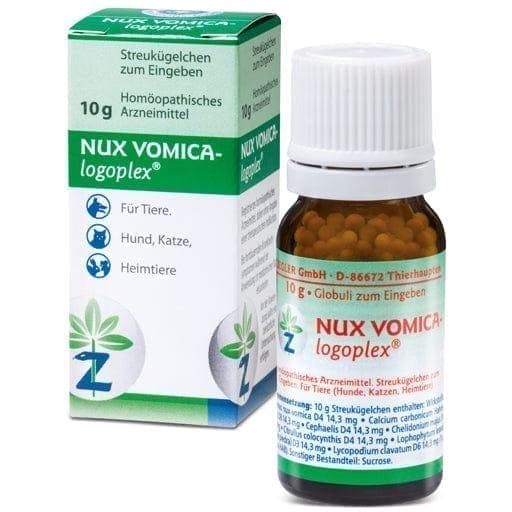 NUX VOMICA-LOGOPLEX vet. dog knee injurys, cat, indigestion, diarrhea, vomiting UK