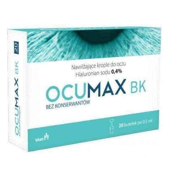 OCUMAX BK 0.4% lubricant eye drops x 20 minimsów UK