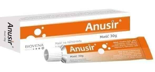 Ointment for hemorrhoids Anusir, sodium hyaluronate, troxerutin, vitamin E UK