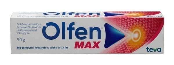 Olfen Max, diclofenac gel, ankle sprain knee pain UK