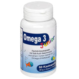 Omega 3 fatty acids, vitamins D + E, OMEGA-3 JUNIOR Berco chewable capsules UK