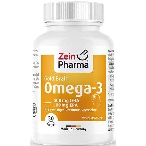 OMEGA-3 Gold Brain DHA 500mg EPA 100mg soft gel cap 30 pcs UK