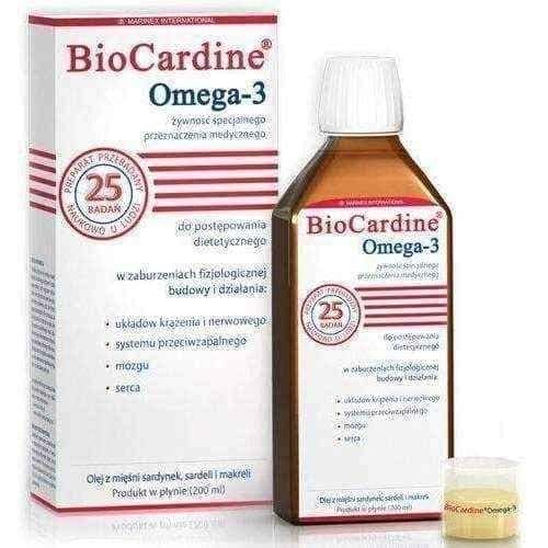 Omega 3 liquid, omega 3 oil, BioCardine Omega-3 200 ml UK