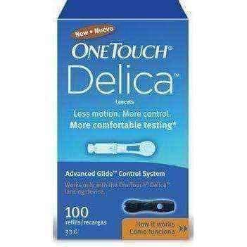 One touch delica lancets x 100 pieces UK