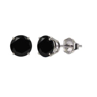 Onyx stud earrings - 10k White Gold or Yellow Gold 8mm Round Black Onyx Stud Earrings UK