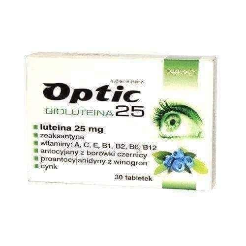 Optic Bioluteina 25 x 30 tablets, luteina bio complex, luteine UK