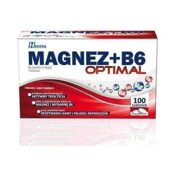 Optimal magnesium + B6 x 100 tablets UK