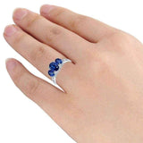 Orchid Jewelry 925 Sterling Silver Diamond 3-Stone Ring UK