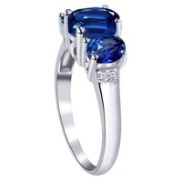 Orchid Jewelry 925 Sterling Silver Diamond 3-Stone Ring UK