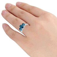 Orchid Jewelry 925 Sterling Silver Diamond 3-Stone Ring UK