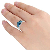 Orchid Jewelry 925 Sterling Silver Diamond 3-Stone Ring UK