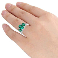 Orchid Jewelry 925 Sterling Silver Diamond 3-Stone Ring UK