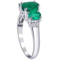 Orchid Jewelry 925 Sterling Silver Diamond 3-Stone Ring UK