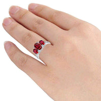 Orchid Jewelry 925 Sterling Silver Diamond 3-Stone Ring UK