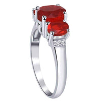 Orchid Jewelry 925 Sterling Silver Diamond 3-Stone Ring UK