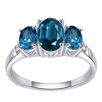 Orchid Jewelry 925 Sterling Silver Diamond 3-Stone Ring UK