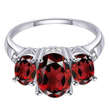 Orchid Jewelry 925 Sterling Silver Diamond 3-Stone Ring UK