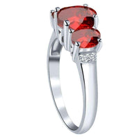 Orchid Jewelry 925 Sterling Silver Diamond 3-Stone Ring UK