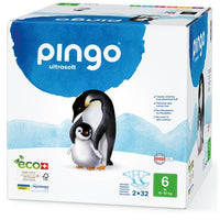 ORGANIC DIAPERS XL Jumbo 15-30 kg Pinguin PINGO SWISS UK