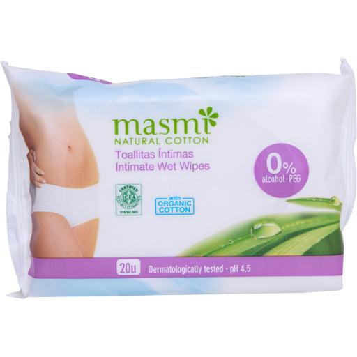 ORGANIC INTIMATE CARE WIPES 100% organic cotton MASMI UK