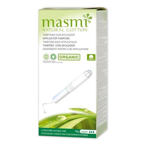 ORGANIC TAMPONS Super with applicator 100% organic cotton MASMI UK