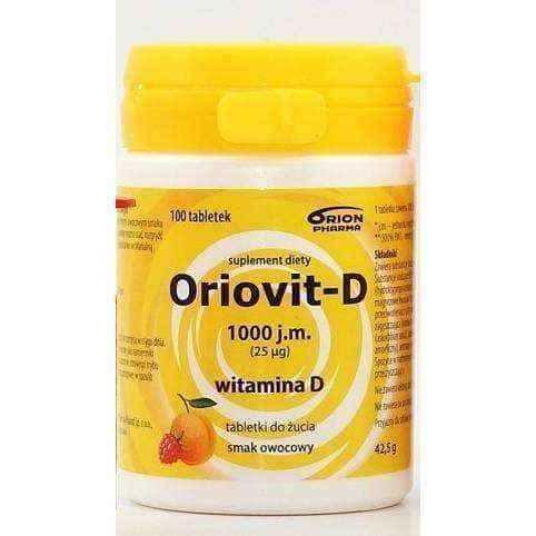 ORIOVIT-D 1000 IU 25 μg x 100 chewable tablets, vitamin d deficiency UK
