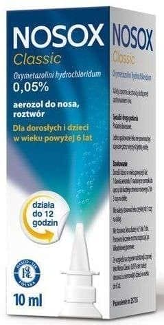 Oxymetazoline, Nosox Classic 0.05% nasal spray UK